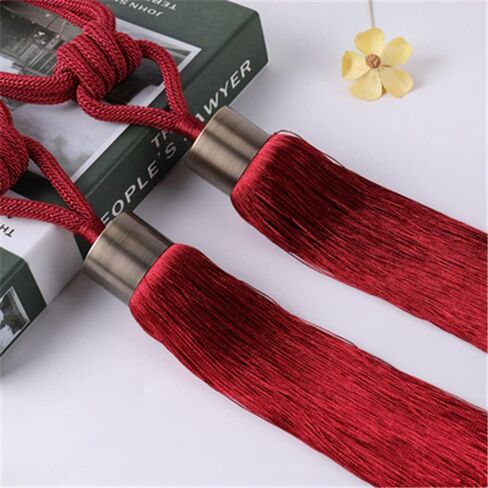 2Pcs/Pair Curtain Tassel Tie Back Strap Buckle, Hanging Belt Ball Ropes Hook Hanger Curtain Accessories,Light Blue Curtain Decoration,Orange in Saudi Arabia