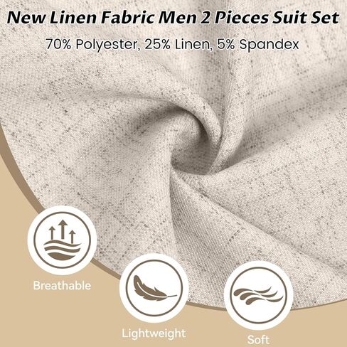Men Linen Suit 2 Pieces Slim Fit 1 Button Peak Lapel Suit Blazer Pants Set Summer Beach Wedding Vacation Tuxedo Men in Saudi Arabia
