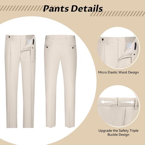 Men Linen Suit 2 Pieces Slim Fit 1 Button Peak Lapel Suit Blazer Pants Set Summer Beach Wedding Vacation Tuxedo Men in Saudi Arabia