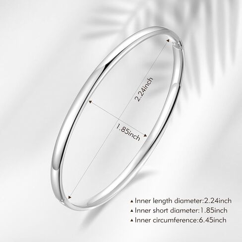 925 Sterling Silver Bracelets for Women Classic Italian Design Hypoallergenic Silver Bangle 4mm Fashion Stackable Bracelet Waterproof Non-tarnish Jewelry Gift Lifetime Quality in Saudi Arabia