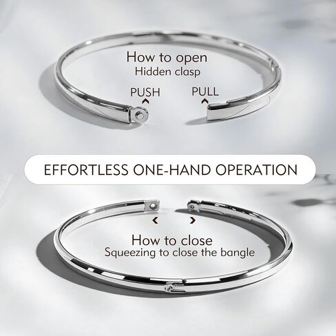 925 Sterling Silver Bracelets for Women Classic Italian Design Hypoallergenic Silver Bangle 4mm Fashion Stackable Bracelet Waterproof Non-tarnish Jewelry Gift Lifetime Quality in Saudi Arabia