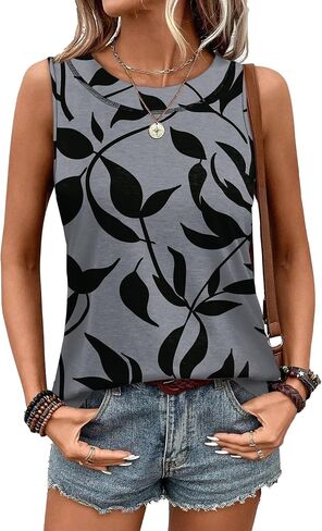 WIHOLL Tank Tops for Women Summer Outfits 2026 Crewneck Spring Casual Sleeveless Shirts Blouses Clothing in Kuwait