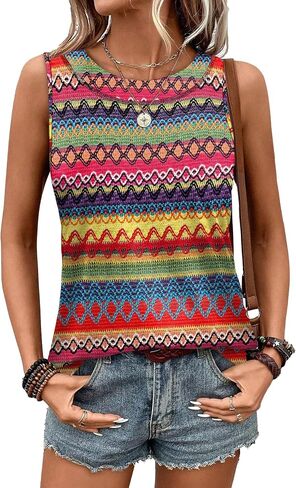 WIHOLL Tank Tops for Women Summer Outfits 2026 Crewneck Spring Casual Sleeveless Shirts Blouses Clothing in Kuwait