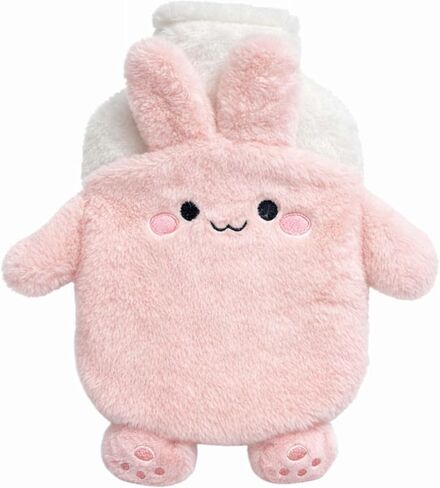 Fuzzy Hot Water Bottle Cute, Rubber Hot Water Bottle with Cover Only, Hot Water Bottles Bag for Pain Relief, Small Hot Water Bottles Heating Pad, Period Warm Compress (1 L) in Kuwait