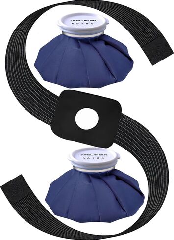 Ice Pack for Injuries with Strap, Ice Bags Reusable Hot Water Bag for Pain Relief, Hot & Cold Therapy Ice Bag, No-Leak Elastic Breathable Ice Cold Pack, Size 11" 2Pcs with Strap Length 41" in Saudi Arabia