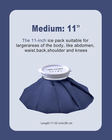 Ice Pack for Injuries with Strap, Ice Bags Reusable Hot Water Bag for Pain Relief, Hot & Cold Therapy Ice Bag, No-Leak Elastic Breathable Ice Cold Pack, Size 11" 2Pcs with Strap Length 41" in Saudi Arabia