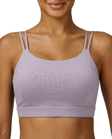 Juicy Couture Women's Strappy Sports Bra Multi Strap Wire Free Stretchy Soft Workout Gym Yoga Running Athletic Bra in Kuwait