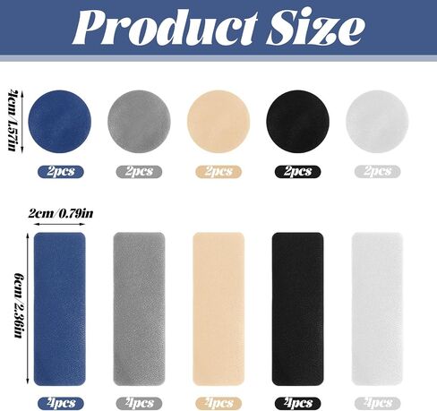 30Pcs Shoe Patches for Holes, Big Toe Hole Preventer Repair Patches Self-Adhesive Heel Tape Kit Rectangular Round Form for Sneakers Mesh Shoes, 5 Colors in Kuwait