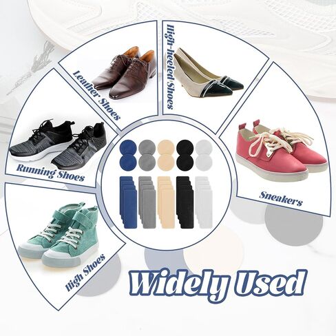 30Pcs Shoe Patches for Holes, Big Toe Hole Preventer Repair Patches Self-Adhesive Heel Tape Kit Rectangular Round Form for Sneakers Mesh Shoes, 5 Colors in Kuwait