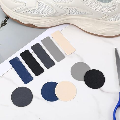 30Pcs Shoe Patches for Holes, Big Toe Hole Preventer Repair Patches Self-Adhesive Heel Tape Kit Rectangular Round Form for Sneakers Mesh Shoes, 5 Colors in Kuwait