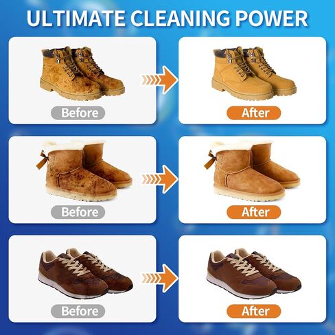 Jevvu Suede Shoe Cleaner, 6.76 fl oz Suede and Nubuck Cleaning Kit with Brush & Towel, Removes Dirt & Stains for Shoes in Kuwait