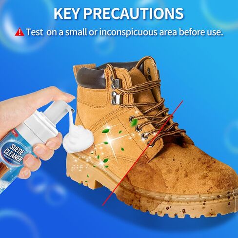 Jevvu Suede Shoe Cleaner, 6.76 fl oz Suede and Nubuck Cleaning Kit with Brush & Towel, Removes Dirt & Stains for Shoes in Kuwait
