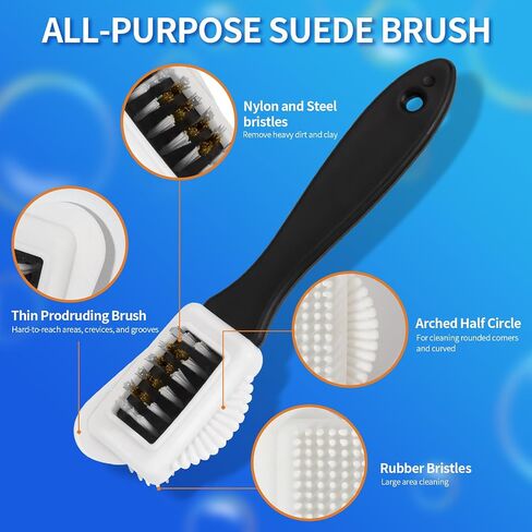 Jevvu Suede Shoe Cleaner, 6.76 fl oz Suede and Nubuck Cleaning Kit with Brush & Towel, Removes Dirt & Stains for Shoes in Kuwait