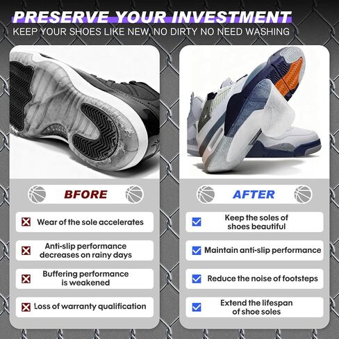 Pacify 6 Pack Sole Protector for Sneakers, Non-Slip Clear Shoe Sole Protector Guards Stickers, Self-Adhesive Shoe Bottom Protector Pads for Sneakers, Flats & Boots (5x13 Inch/Sheets) in Saudi Arabia