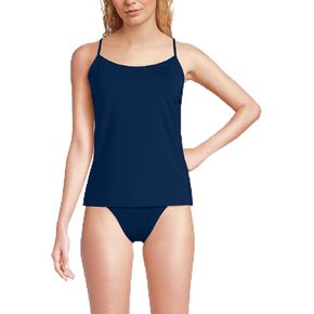 Lands' End Women's Tugless Quickdry Adjustable Strappy Back Tankini Top 10 Deep Sea Navy in Kuwait