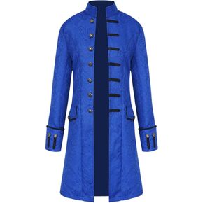 Mens Medieval Long Coat Tailcoat,Steampunk Victorian Style Costume Frock Coat,Retro Gothic Button-Up Jacket for LARP in Kuwait