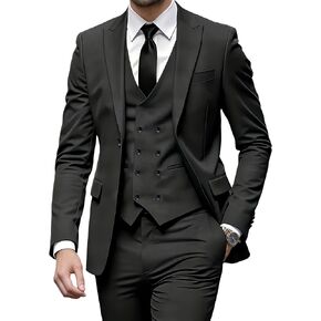 i·FineLong Men's 3 Piece Suit Slim Fit, Formal Business Wedding Suit for Men - Includes Jacket, Vest & Pants in Kuwait