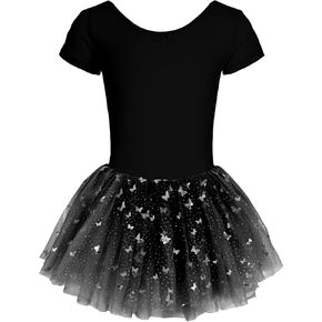 Ballet Leotards for Girls Bow Back Butterfly Sequin Tutu Skirt Ballet Dance Practice Dress in Saudi Arabia