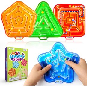 LESONG Sensory Fidget Toys for Kids: Gel-Filled Squishy Fidget Maze - Calming Sensory Toys for Autism ADHD Classroom Travel - Prizes for Boys Girls (4 Pack) in Saudi Arabia