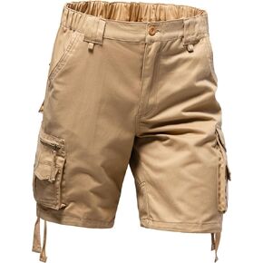 Outdoor Relaxed Cargo Shorts for Men Fit Running Fishing Shorts 8 Pockets Expandable Waist Cotton Hiking Shorts in Saudi Arabia