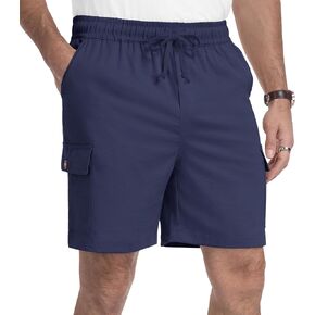 NITAGUT Mens Cargo Shorts 7" Casual Drawstring Elastic Waist Summer Vacation Shorts with Utility Flap Pockets in Saudi Arabia