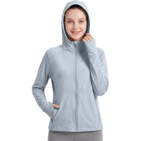 Women's UPF 50+ Sun Protection Athletic Jacket Long Sleeve Full Zip Quick Dry Outdoor Hoodies for Hiking in Saudi Arabia