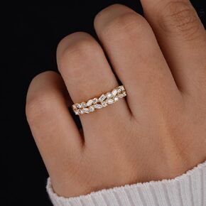 1pc 925 Silver Elegant Multi stone Ring Half Eternity Stacking Ladies Jewelry For Women Plated Gift Dating Wedding For Anniversary Early Fashion Trends in Kuwait