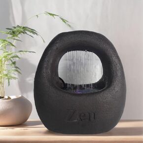 Zen Waterfall Fountain Indoor – Small Indoor Water Fountains with Relaxing Waterfall Feature, Decorative Water Fall Fountain for Home & Office in Kuwait