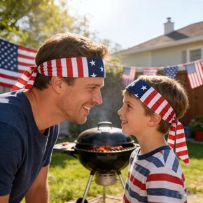 Independence Day 250th，Tie Headband Red White and Blue Hair Accessories，USA Patriots American Flag Sports Bandana，for Exercise, Running, Football in Saudi Arabia