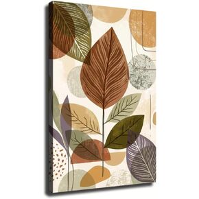 Canvas Wall Art Abstract Boho Leaf Print Poster for Living Room Bedroom Kitchen Home Decor (Framed,24" L x 36" W) in Saudi Arabia