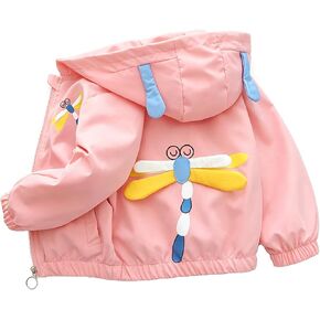 Girls Hooded Jacket Toddler Zip Up Coat with Back Plush Cartoon Kids Lightweight Cute Animal Outerwear in Kuwait