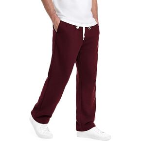 Men's Open Bottom Sweatpants Mid-Weight Cotton Lounge Pants Casual Baggy Straight Leg Sweatpants with Pockets in Saudi Arabia