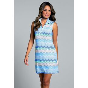 IBKUL UPF 50+ Sun Protection, Icefil Cooling, Moisture-Wicking Susan Print Sleeveless Mock Dress in Kuwait