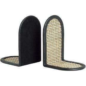 Bookend Support Bookends Chinese Retro Bamboo Leather L-Shape Book Holder Bookshelf Ends for Shelves Study Office Desk Bookends in Saudi Arabia