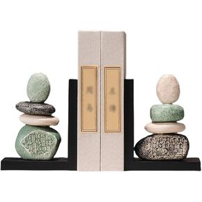 Bookend Support Bookends Heavy Duty Book Ends for Shelves Decorative Ceramic Stopper Abstract Desgin Dividers Holders Stand for Office Library Bookends in Saudi Arabia