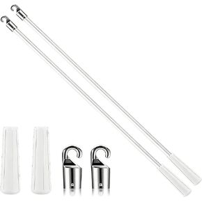 2 PCS 17 Inch Blind Wand, Vertical Blinds Replacement Parts with Hook, White Fiberglass Window Blind Tilt Wand for Windows Curtain Door Supplies in Saudi Arabia
