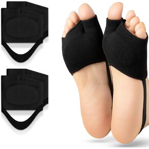 Metatarsal Pads for Women & Men 2 Pairs with Gel Inserts,Ball of Foot Pain Relief for Metatarsalgia,Sesamoiditis & Morton's Neuroma (Black Small) in Saudi Arabia
