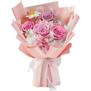 Preserved Red Rose Bouquet, 7 Pcs Real Forever Flowers Last 3+ Years, Gifts for Valentine's Day Mother's Day, for Wife Girlfriend Mom Her in Saudi Arabia