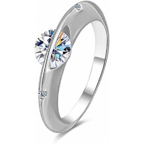S925 Sterling Silver Moissanite Celestial Spin Silver Rotating Solitaire Band Ring, Rotatable Planet Ring for Women, Cosmic Spinning Jewelry, Elegant Fidget Ring Gift for Her in Saudi Arabia