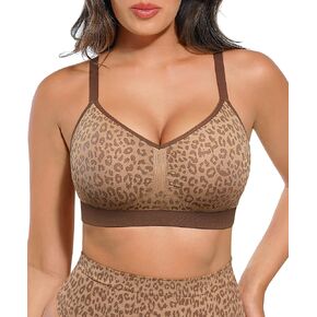 عاشق الجمال حمالات الصدر مريحة للنساء ليوبارد Bralette مبطن البرازيلي اللاسلكية Bralette ليوبارد طباعة القمم للنساء in Kuwait