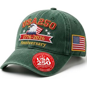 USA 250th Anniversary Hat for Men Women | America 250 Baseball Cap, Embroidered, Adjustable Patriotic USA Cap in Saudi Arabia