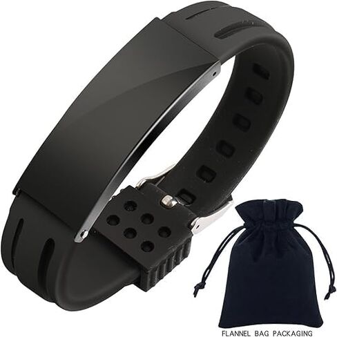 Medical Alert Bracelet for Stroke Survivor - Medical Grade Silicone with Engraved Stainless Steel ID Plate - Adjustable SOS Emergency Health ID Personalized Engraved Gift in Kuwait