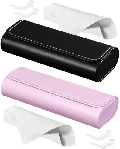 RayLove Glasses Case Hard Shell (2Pack), Travel Sunglasses Case, Leather Hard Eyeglass Case for Women, with Ear hooks in Saudi Arabia