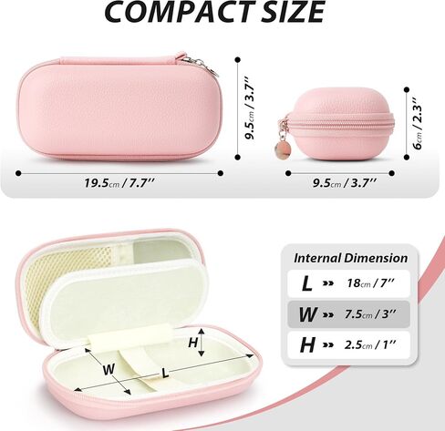 Double Glasses Case for Women Men, Dual Eyeglass Travel Organizer with Wristband in Saudi Arabia