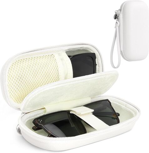 Double Glasses Case for Women Men, Dual Eyeglass Travel Organizer with Wristband in Saudi Arabia