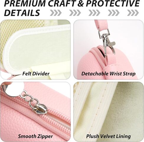 Double Glasses Case for Women Men, Dual Eyeglass Travel Organizer with Wristband in Saudi Arabia