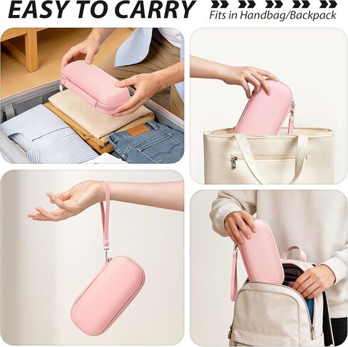 Double Glasses Case for Women Men, Dual Eyeglass Travel Organizer with Wristband in Saudi Arabia