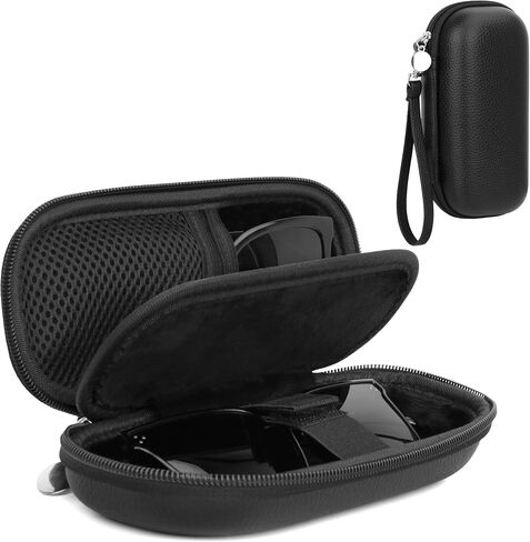 Double Glasses Case for Women Men, Dual Eyeglass Travel Organizer with Wristband in Saudi Arabia