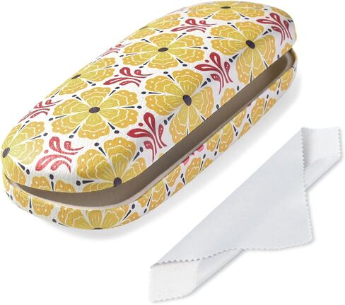 Glasses Case Hard Shell, Leather Protective Case for Sunglasses with Cleaning Cloth, Cute Eyeglass Cases for Women in Kuwait