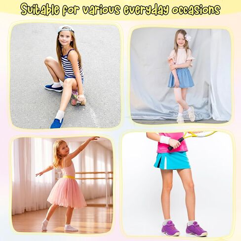 10 Pair Ruffle Socks for Girls, White Cotton Cute Kid Frilly Dress Sock for School Uniform, Gift for Back-to-School in Kuwait